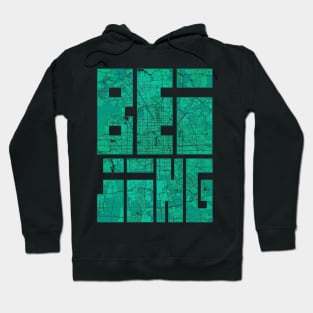 Beijing, China City Map Typography - Watercolor Hoodie